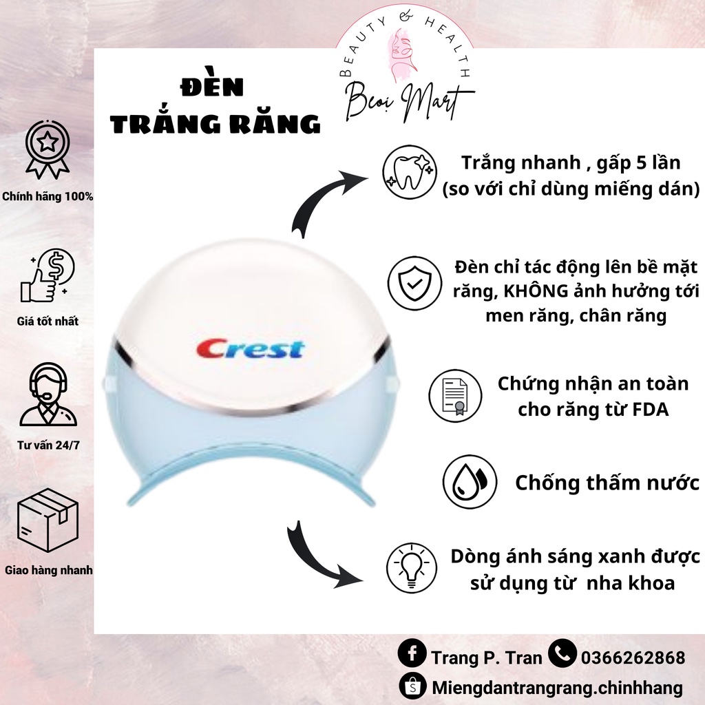 Máy làm trắng răng Crest 3D White - Cấp tốc - Chính hãng - Beio Mart