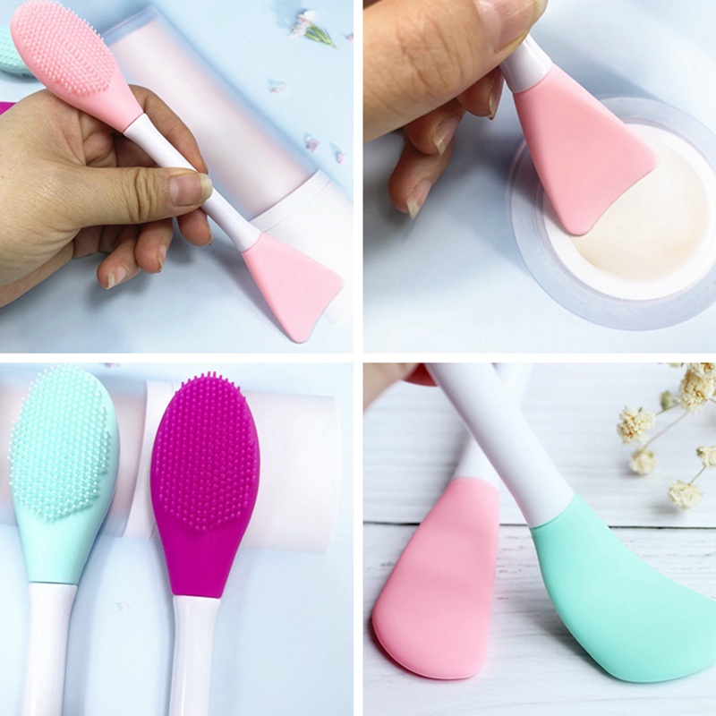 [Hàng mới về] Cọ đắp mặt nạ hai đầu bằng silicon chăm sóc da tiện dụng