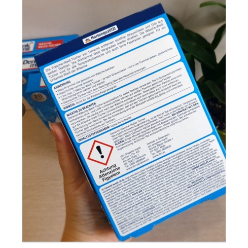 Giấy tẩy trắng quần áo Denkmit 20 miếng