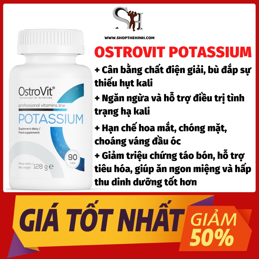 Ostrovit Potassium  - Viên Uống Bổ Sung Kali, Phục Hồi Cơ Thể