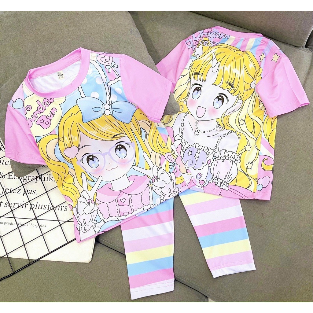 [8-40Kg] Bộ đồ bé gái quần dài in hình 3D HOT TREND chất vải mềm mịn thoáng mát được các bé yêu thích BGD06