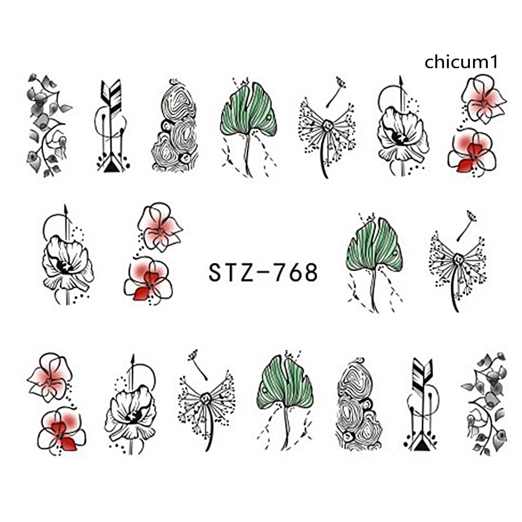 [Hàng mới về] Miếng dán trang trí móng tay màu đen đơn giản thời trang DIY