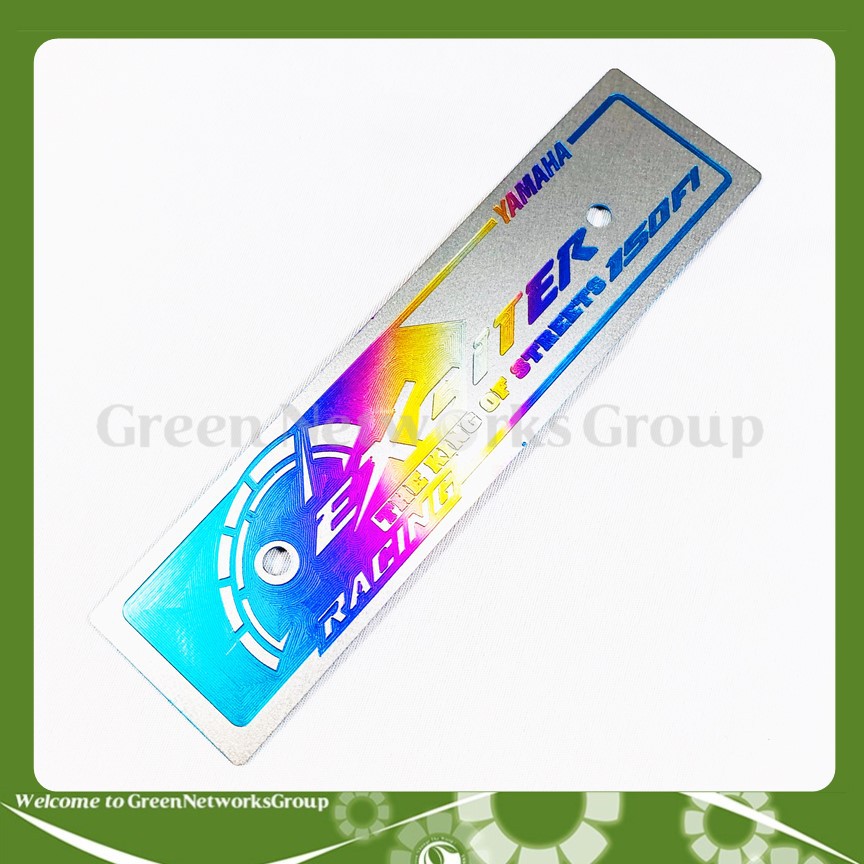 Bảng tên titanium trang trí xe Exciter Greennetworks