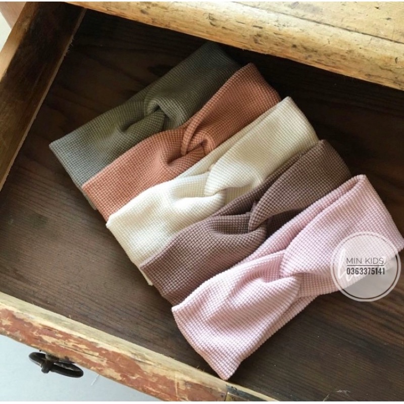 Băng đô bản to xoắn chéo cho bé - vải thoáng khí