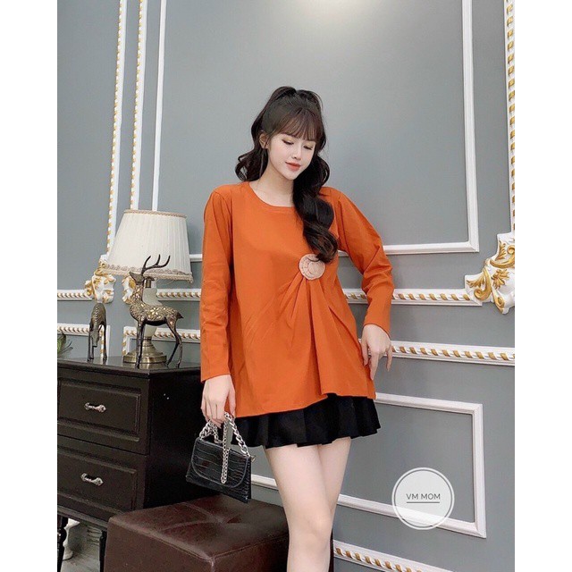 áo bầu cotton thời trang sang chảnh dành cho mẹ bầu☘hàng loại 1 chất đẹp ko bai Ko xù ko gião☘free size 43-68kg