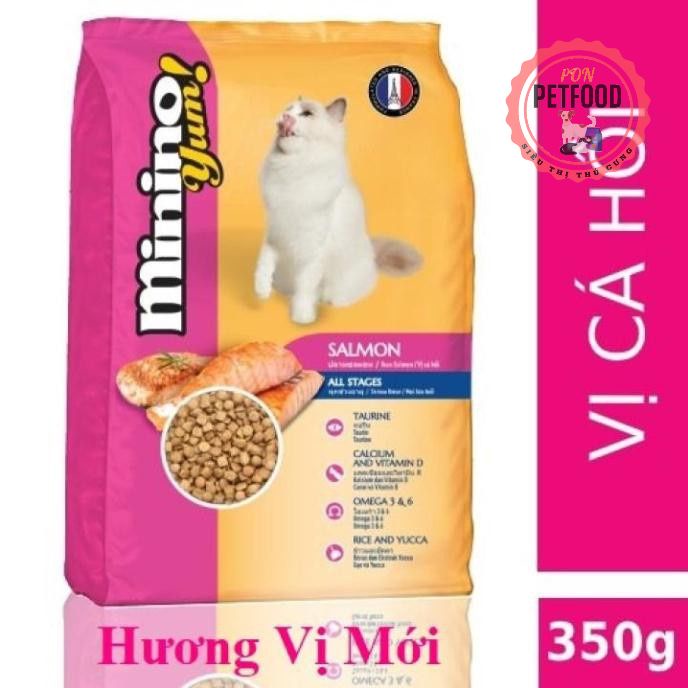 HN (1 Gói 350gr) Minino Yum (2 vị) - Thức ăn viên cho mèo mọi lứa tuổi - thức ăn mèo dạng hạt khô