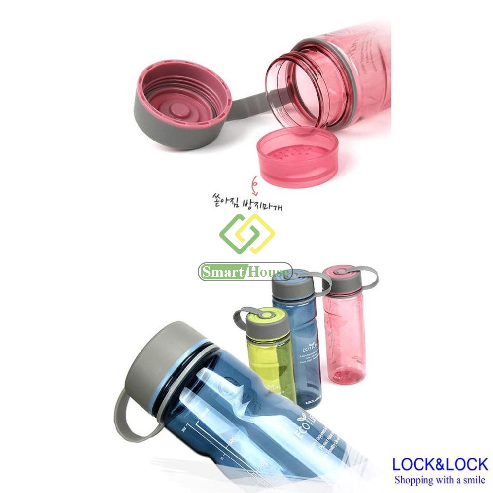 Bình Nước Nhựa Tritan Lock&amp;Lock ABF604G 650ml Kín Nước Cầm Tay Đa Năng