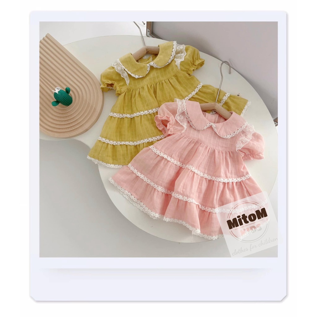 [SALE SỐC] Đầm thiết kế - Đầm váy tầng xoè  ♥️ FREESHIP ♥️ tay áo phồng, cổ và chân váy xòe phối ren mềm với 3 tầng xinh
