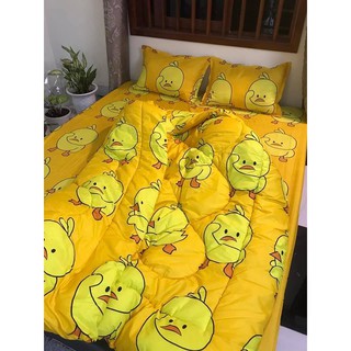 Chăn phao siêu dày siều ấm 1m8x2m poly cotton,mẫu vịt vàng