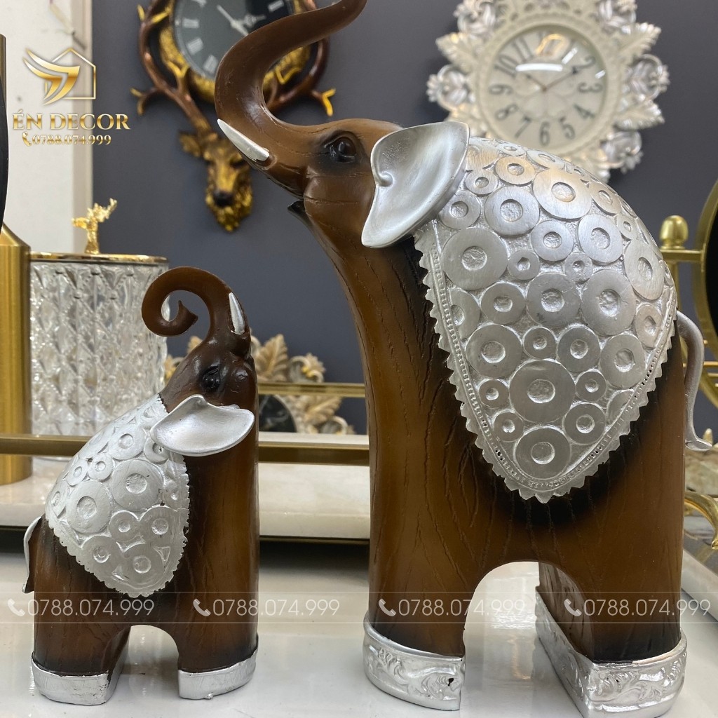 Tượng Voi Trang Trí Tủ Kệ, Trang Trí Nhà Cửa, Én Decor