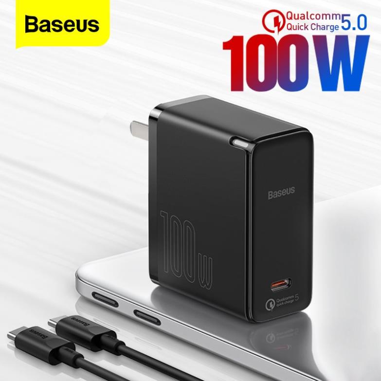 Củ sạc nhanh GaN2 pro Baseus 100W sạc nhanh 4.0 cổng giao diện Type-C dành cho iphone 12 pro max laptop.