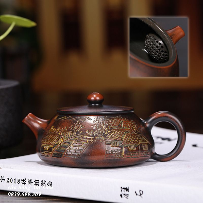 Ấm Tử Nê Khâm Châu Thạch Biều 140 ml (Lọc tổ ong)