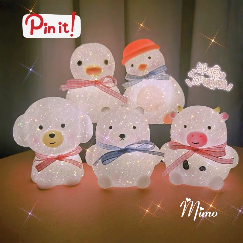 Đèn ngủ Led hình động vật với ánh sáng hài hòa tự nhiên trang trí phòng ngủ độc đáo siêu cute