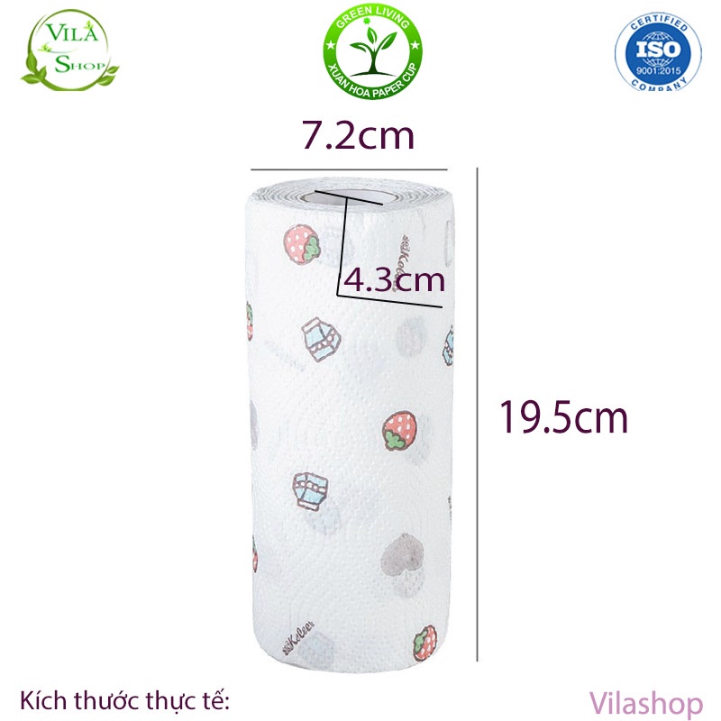 Sét 5 Cuộn Giấy Lau Đa Năng, Khăn Giấy Thấm Dầu Nhà Bếp Xuân Hoa Siêu Dai, Thấm Hút Nước Siêu Tốt Tái Sử Dụng Được
