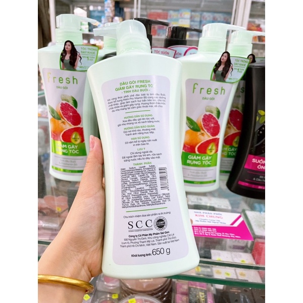 Dầu gội đầu Fresh Tinh dầu bưởi & Provitamin B5 Giảm gãy rụng 650ml