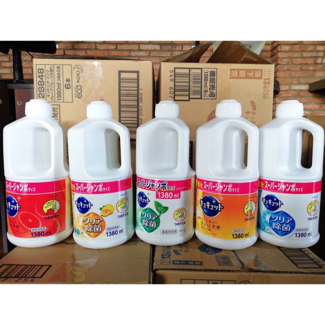 NƯỚC RỬA CHÉN KAO CAM/BẠC HÀ/ TRÀ XANH/ CHANH VÀNG/NHO 1.380ML