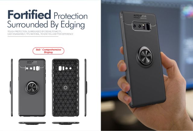 Ốp lưng Samsung Note 8 chống sốc giá đỡ kiêm Nhẫn Ô tô hiệu Auto Focus cao cấp siêu bền