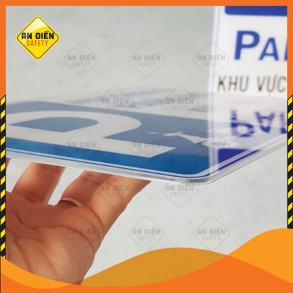 Biển báo An Điền Safety - Biển báo mica cao cấp BÃI ĐẬU XE MÁY - Tặng kèm miếng dán tường keo 3M
