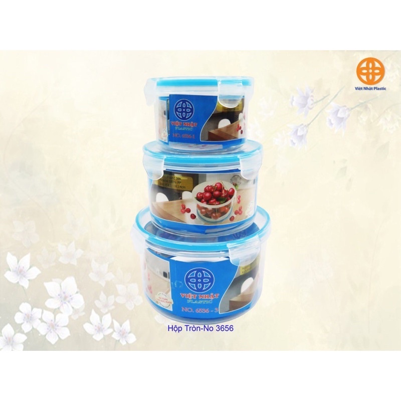 Bộ 3 Hộp Tròn Đựng Thực Phẩm - 6536 Việt Nhật
