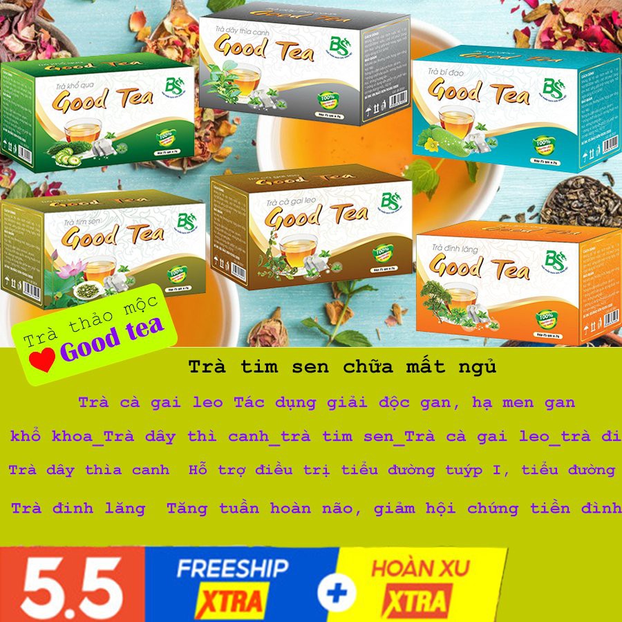 trà đinh lăng goodtea 25 túi lọc(100% tự nhiên)