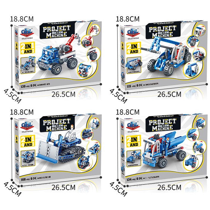 Đồ Chơi Giáo Dục STEM - Xe Lắp Ghép Kỹ Thuật 9IN1 Các Xe Oto Dành Cho Bé