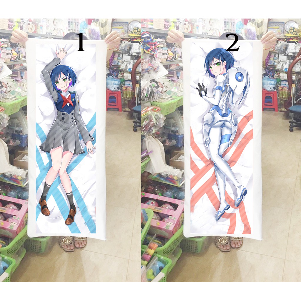 Gối ôm Gối ngủ Anime Ichigo Darling in the franxx có ruột bông (Tặng 1 poster hoặc 1 huy hiệu)