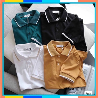 Áo thun polo nam trơn cotton ngắn tay cổ bẻ hu222