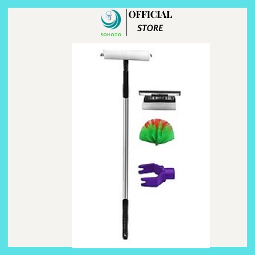 -Chổi quét trần nhà,quét màng nhện, cây treo đồ quần áo inox đa năng chiều dài co giãn từ 1.1m ~ 2.8m