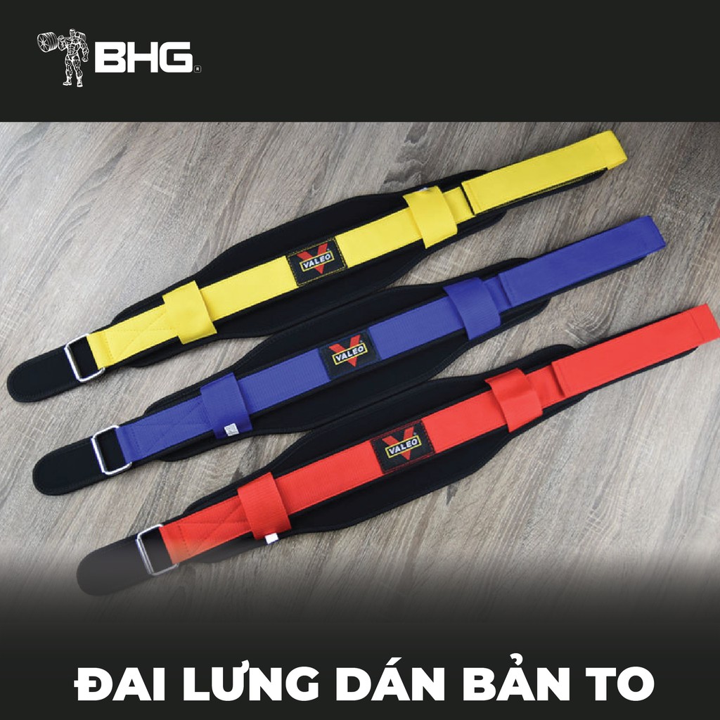 Đai Lưng mềm tập Gym Bản To chính hãng Valeo, hỗ trợ Squat