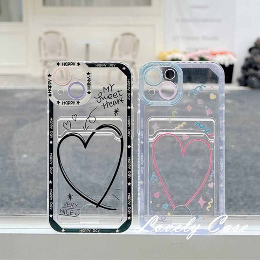 Ốp Điện Thoại Mềm Trong Suốt Có Ngăn Đựng Thẻ Cho IPhone 14 13 12 11 Pro Max X XR Xs Max 8 7 Plus SE 2020 6 6s