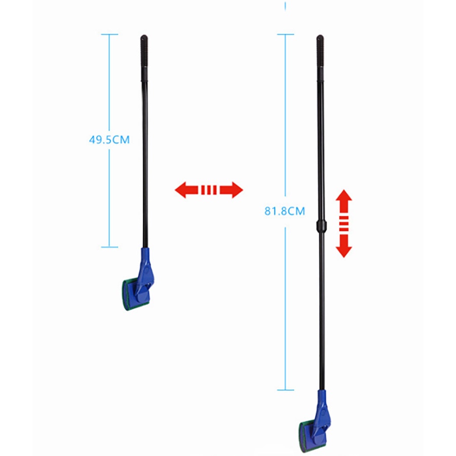 Cây chà vệ sinh hồ cá 5 trong dài 49.5 đến 81.8 cm gồm - Đầu chà kính ,Gầu múc cát sỏi..., Lưỡi cạo rêu,Lưởi móc - vợt