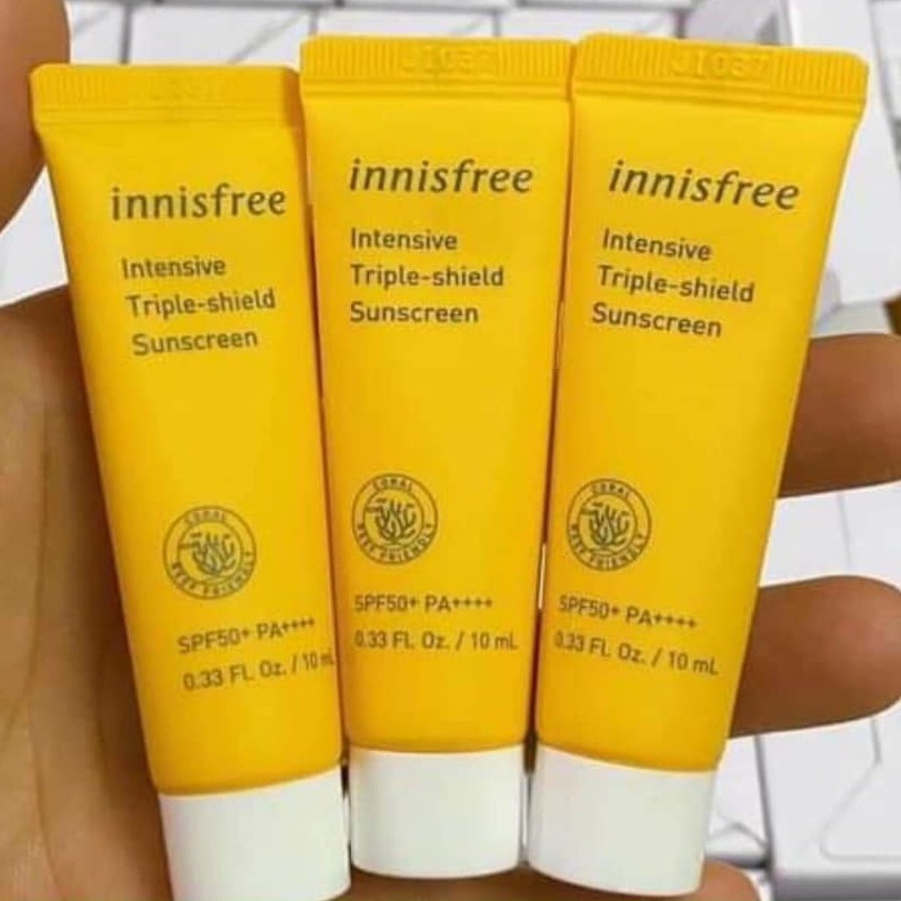 Kem Chống Nắng Innisfree Intensive Triple-Shield Sunscreen SPF 50+/PA++++ Chống Trôi, Điều Chỉnh Tông Da 10ml