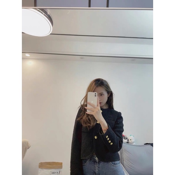 [Hàng Có Sẵn] Áo Khoác Dạ Tweed Dáng Ngắn Nữ Mùa Đông Thời Trang Hàn Quốc Chali AD004 | BigBuy360 - bigbuy360.vn