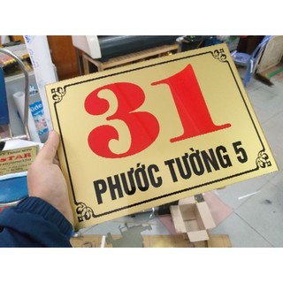 Biển số nhà mica cao cấp phun sơn âm. màu sắc theo yêu cầu. Bền đẹp. Thi công nhanh chóng. Màu sắc đa dạng