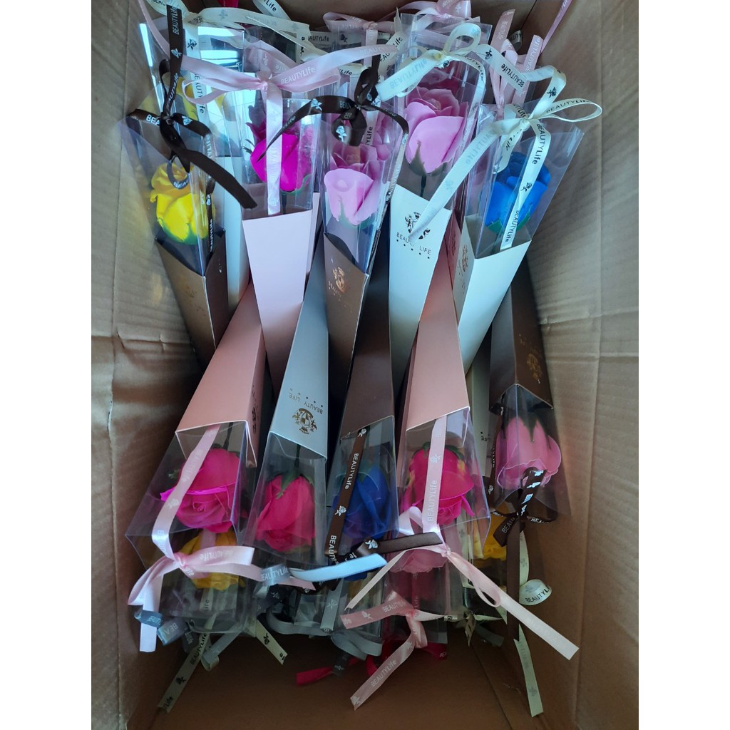 10 Vỏ hộp mica gói 1 bông hoa
