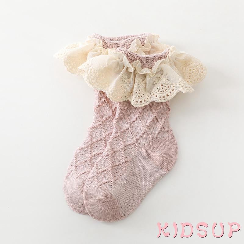 Tất cotton viền ren xinh xắn đáng yêu cho bé gái 0-2 tuổi