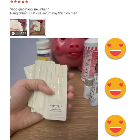 Tinh chất serum vàng 24k ngày Sum 37 Losec Summa Elixir Day Ampoule gói 1ml - dưỡng da đều màu mờ thâm nám