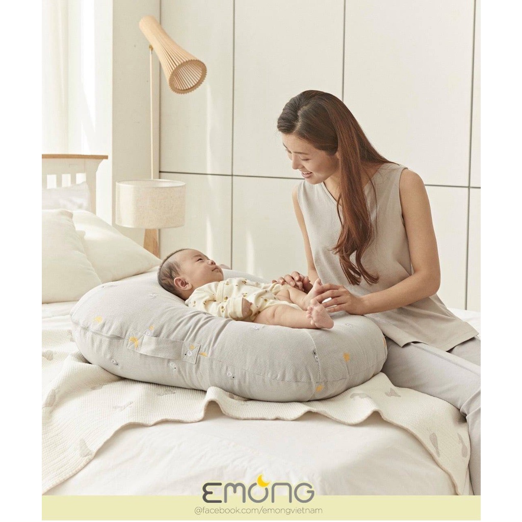 Gối chống trào ngược Emong chần bông kháng khuẩn an toàn cho bé-BaByC