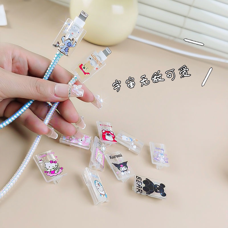 Phụ Kiện Bảo Vệ Dây Cáp Sạc Cổng USB Type C Màu Trong Suốt Sáng Tạo