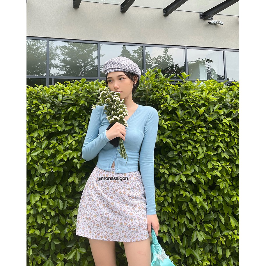 MONÁ - Chân váy ngắn họa tiết hoa vintage - SARA SKIRT - MÀU MÔN | BigBuy360 - bigbuy360.vn