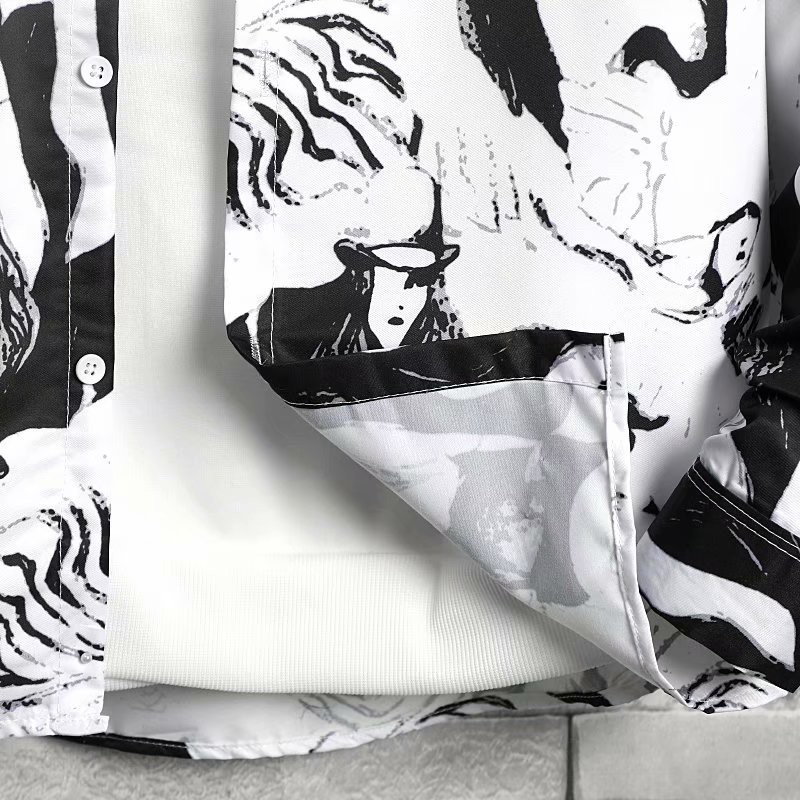 Áo Sơ Mi Nam Dài Tay Họa Tiết Độc Đáo Thời Trang