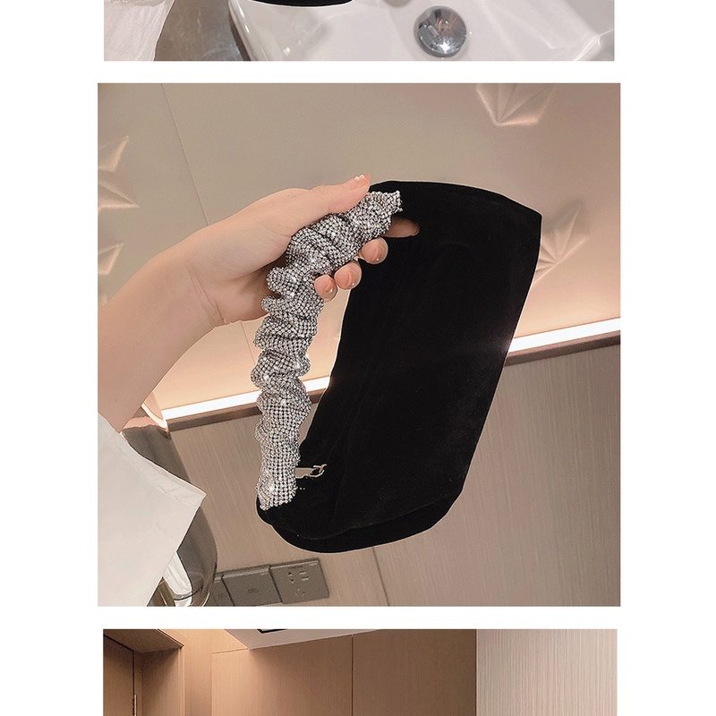 Túi xách nhung màu đen đính đá kim cương giả lấp lánh thời trang cho nữ