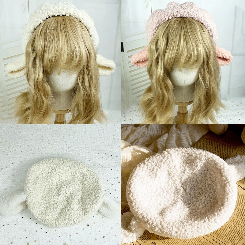 Mũ Nồi Hình Tai Cừu Dễ Thương Phong Cách Lolita Cho Nữ