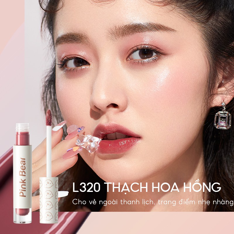 Son kem Pink Bear Glass Shine Gloss Liquid Hydrating Long-lasting 2.5g | BigBuy360 - bigbuy360.vn
