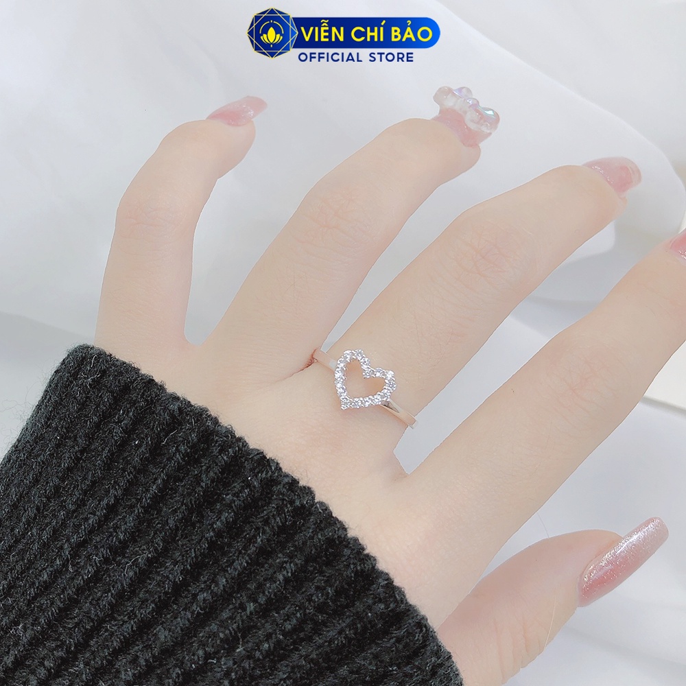 Nhẫn bạc nữ trái tim tình yêu Strong Heart chất liệu bạc S925 thời trang phụ kiện trang sức nữ Viễn Chí Bảo N400505
