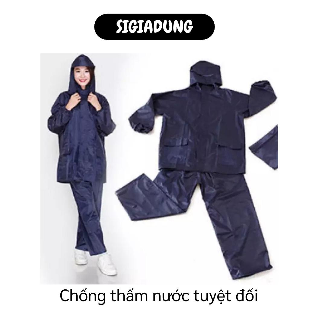 [SGD] Áo Mưa Bộ - Bộ Quần Áo Đi Mưa Người Lớn Vải Dù Siêu Bền, Chống Thấm Nước Tuyệt Đối 3323