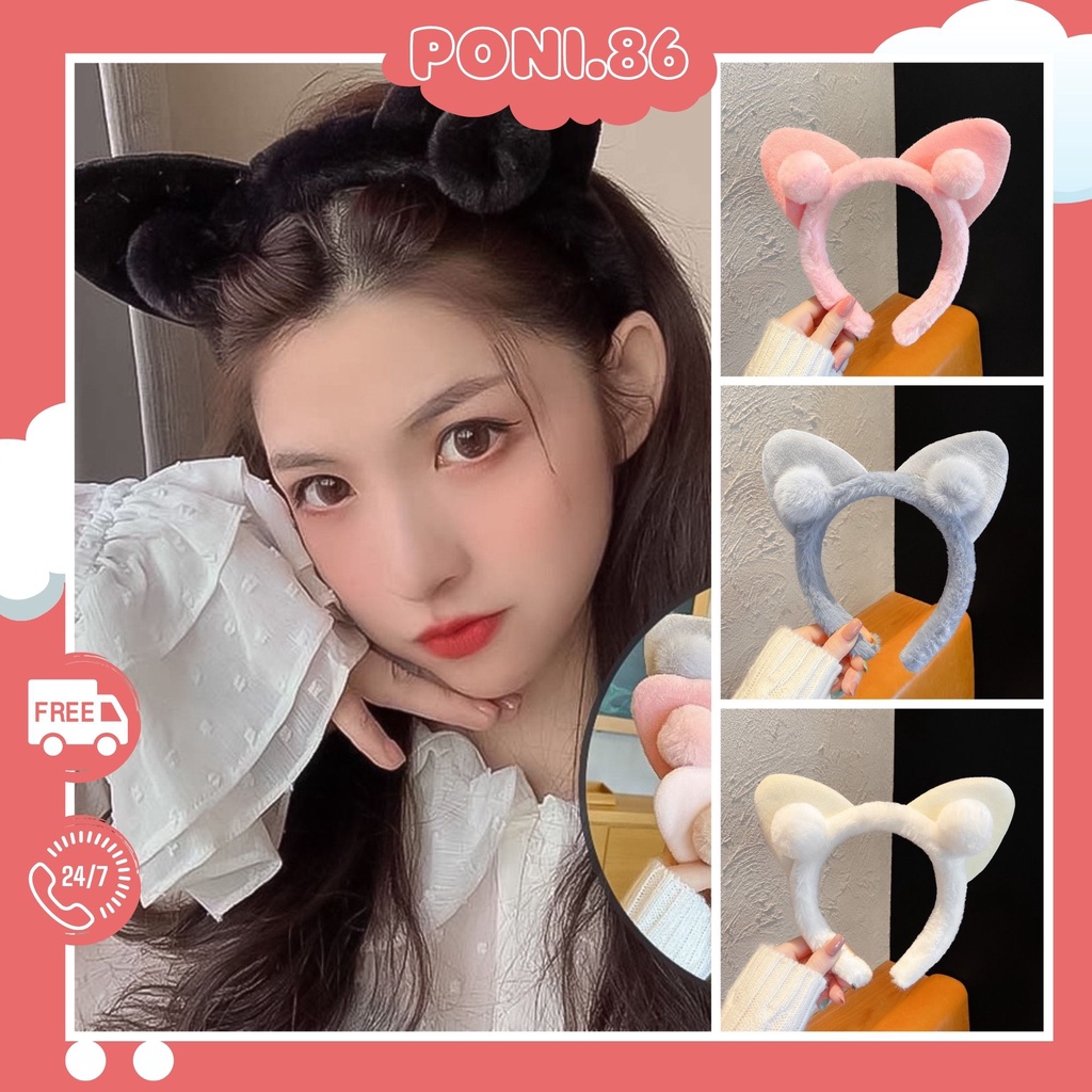 Băng đô cài tóc tai mèo dễ thương phong cách Hàn Quốc cho nữ