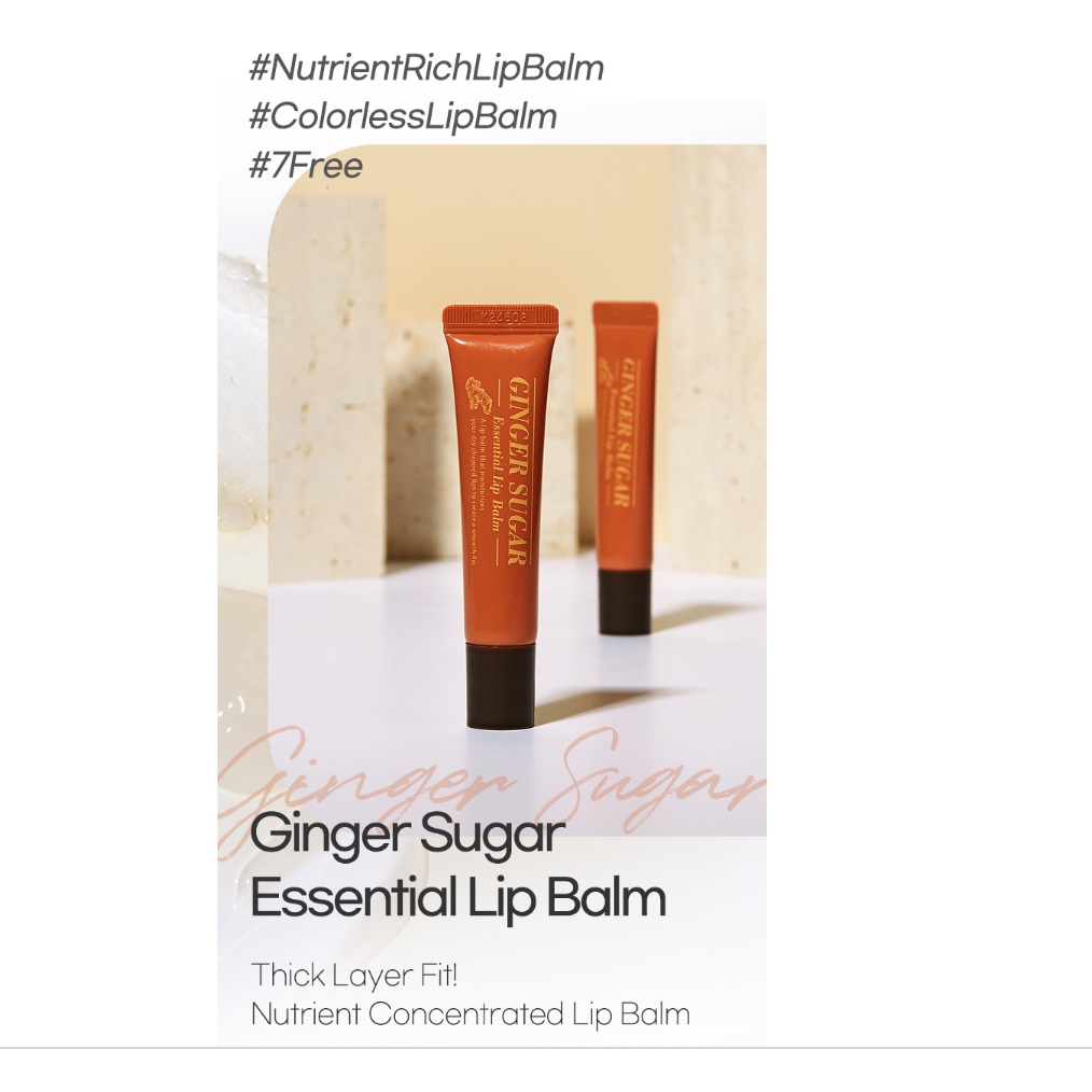 Son dưỡng môi chuyên dành cho môi khô nứt nẻ  Ginger Sugar Essential Lip Balm 15ML - NEW 2022