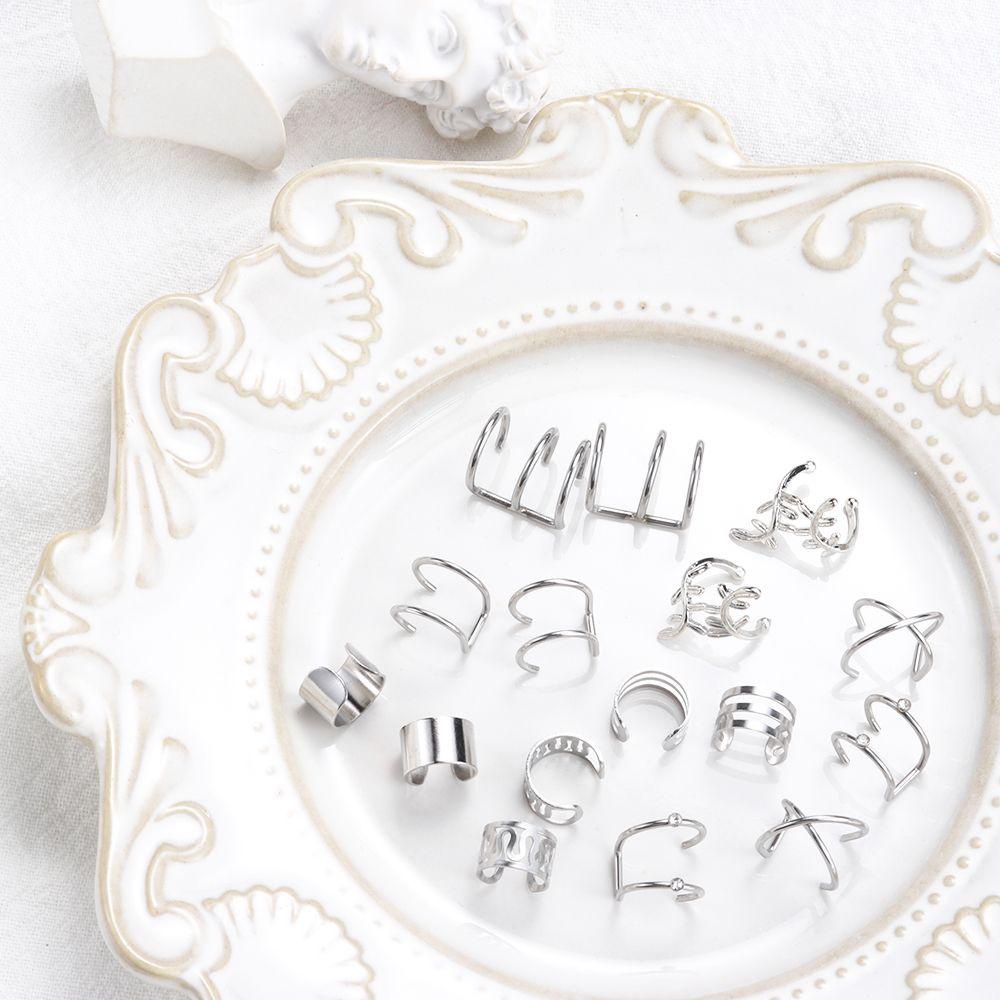 Set 5 / 8 Đôi Khuyên Đeo Vành Tai Không Cần Xỏ Lỗ Phong Cách Punk Rock