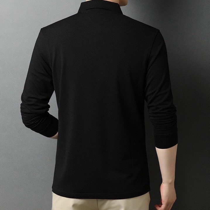 Áo polo nam dài tay cổ bẻ trơn vải cá sấu trẻ trung 5 màu cơ bản AGN1